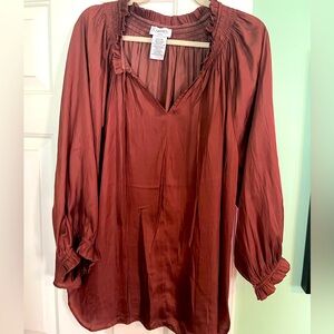 Burgundy Carmen Blouse Sz 2X